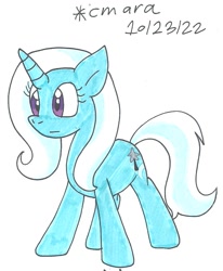 Size: 783x948 | Tagged: safe, artist:cmara, imported from derpibooru, trixie, unicorn, simple background, solo, traditional art, white background