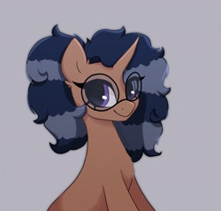 Size: 1950x1860 | Tagged: safe, artist:_alixxie_, imported from derpibooru, oc, pony, unicorn, brown fur, female, glasses, mare, round glasses, solo