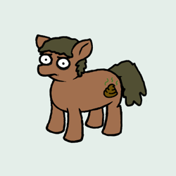 Size: 400x400 | Tagged: safe, artist:potatoconnoisseur, derpibooru exclusive, imported from derpibooru, oc, oc only, oc:smelly bigshit, earth pony, pony, concerned, male, simple background, solo, stallion