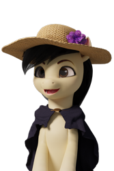 Size: 720x1080 | Tagged: safe, artist:littleiceage, imported from derpibooru, oc, earth pony, pony, 3d, clothes, flower, hat, open mouth, robe, simple background, smiling, solo, straw hat, transparent background