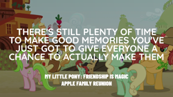 Size: 1920x1080 | Tagged: safe, edit, edited screencap, editor:quoterific, imported from derpibooru, screencap, apple honey, apple tarty, applejack, braeburn, candy apples, caramel, golden delicious, half baked apple, red gala, earth pony, apple family reunion, apple family member, clothes, female, hat, male, mare, stallion, vest