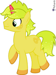 Size: 4000x5384 | Tagged: safe, artist:melisareb, imported from derpibooru, part of a set, pony, unicorn, .svg available, absurd resolution, citrus (kleptocorns), crossover, gradient mane, gradient tail, kleptocorns, male, raised hoof, simple background, solo, stallion, tail, transparent background, vector