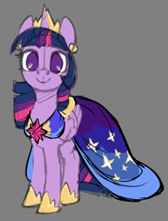 Size: 1440x1898 | Tagged: safe, artist:moonseeker, imported from derpibooru, twilight sparkle, alicorn, pony, clothes, dress, female, gray background, mare, simple background, sketch, solo, twilight sparkle (alicorn)