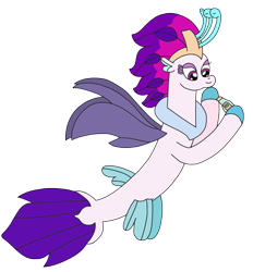 Size: 2448x2634 | Tagged: safe, artist:supahdonarudo, imported from derpibooru, queen novo, seapony (g4), series:novoember, my little pony: the movie, bottle, holding, redraw, simple background, transparent background