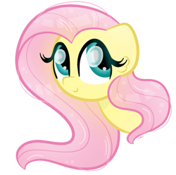 Size: 659x653 | Tagged: safe, artist:sugarcloud12, imported from derpibooru, fluttershy, pony, bust, portrait, simple background, solo, white background