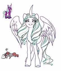 Size: 3540x4096 | Tagged: safe, artist:opalacorn, imported from derpibooru, opaline arcana, oc, alicorn, pegasus, pony, spoiler:g5, spoiler:my little pony: make your mark, female, g4, g5, g5 to g4, generation leap, high res, mare, pegasus oc, simple background, white background