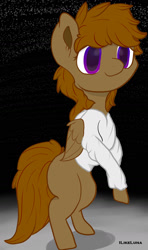 Size: 1000x1684 | Tagged: safe, artist:ilikeluna, imported from derpibooru, oc, oc only, oc:cookie stamps, pegasus, pony, fluffy, solo, sweatshirt
