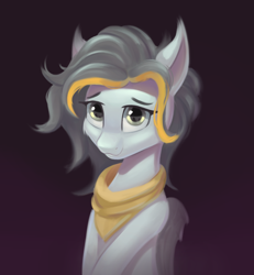 Size: 1320x1429 | Tagged: safe, artist:foxpit, imported from derpibooru, oc, oc only, pegasus, pony, bust, clothes, female, looking at you, mare, scarf, solo