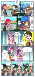 Size: 941x2048 | Tagged: safe, artist:alinabrook, imported from derpibooru, izzy moonbow, pipp petals, sunny starscout, zipp storm, human, equestria girls, brian hackett, comic, crossover, dark skin, g5, humanized, joel, maretime bay, my little pony: a new generation, wings, wings (tv show)