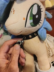 Size: 3468x4624 | Tagged: safe, imported from derpibooru, oc, oc only, oc:milky way, earth pony, human, pony, collar, ear piercing, earring, irl, irl human, jewelry, photo, piercing, ring, solo, wedding ring