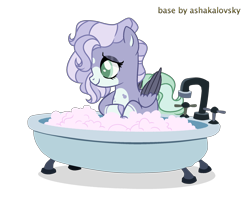 Size: 2500x2000 | Tagged: safe, artist:fuckomcfuck, imported from derpibooru, oc, oc only, oc:soap bubbles, pegasus, pony, base used, bath, bubble, bubble bath, simple background, solo, transparent background