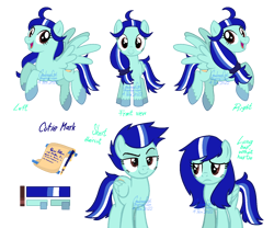 Size: 1500x1250 | Tagged: safe, artist:goodmangirl, artist:whippingcrram, imported from derpibooru, oc, oc only, oc:pristine azure, pegasus, pony, reference sheet, simple background, transparent background