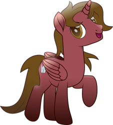 Size: 6011x6649 | Tagged: safe, artist:lincolnbrewsterfan, derpibooru exclusive, imported from derpibooru, oc, oc:eragor, alicorn, rainbow roadtrip, .svg available, 2023 community collab, :d, alicorn oc, brown eyes, brown mane, brown tail, crown, folded wings, happy, highlights, horn, inkscape, jewelry, looking at you, male, male alicorn oc, movie accurate, open mouth, open smile, raised hoof, regalia, simple background, smiling, smiling at you, stallion, stallion oc, svg, tail, transparent background, vector, wings