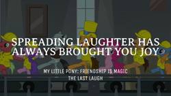 Size: 1920x1080 | Tagged: safe, edit, edited screencap, editor:quoterific, imported from derpibooru, screencap, cheese sandwich, giggleberry, lavender chuckle, pinkie pie, pun twirl, sans smirk, the last laugh