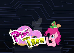 Size: 1024x737 | Tagged: safe, artist:mirry92, imported from derpibooru, gummy, pinkie pie, pony, 2015, deviantart watermark, jontron, obtrusive watermark, old art, watermark