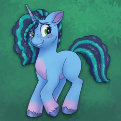 Size: 1600x1600 | Tagged: safe, artist:horse-time-babey, imported from derpibooru, pony, unicorn, cornrows, g5, misty brightdawn, solo