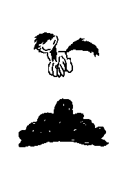 Size: 1100x1500 | Tagged: safe, artist:purblehoers, imported from derpibooru, derpy hooves, pegasus, pony, animated, black and white, cloud, female, gif, grayscale, jumping, mare, minimalist, monochrome, simple background, sketch, solo, white background