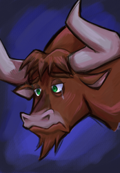 Size: 1490x2141 | Tagged: safe, artist:redahfuhrerking, imported from derpibooru, bull, them's fightin' herds, community related, crying, male, solo, texas (tfh)