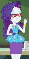 Size: 486x969 | Tagged: safe, imported from derpibooru, screencap, rarity, human, equestria girls, equestria girls series, happily ever after party, cropped, glasses, rarity peplum dress, solo