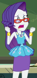 Size: 474x984 | Tagged: safe, imported from derpibooru, screencap, rarity, human, equestria girls, equestria girls series, happily ever after party, cropped, glasses, rarity peplum dress, solo