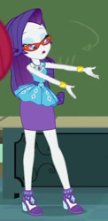 Size: 394x808 | Tagged: safe, imported from derpibooru, screencap, rarity, human, equestria girls, equestria girls series, happily ever after party, cropped, glasses, rarity peplum dress, solo