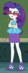 Size: 307x795 | Tagged: safe, imported from derpibooru, screencap, rarity, human, equestria girls, equestria girls series, happily ever after party, cropped, glasses, rarity peplum dress, solo