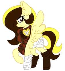 Size: 1920x2119 | Tagged: safe, artist:ladylullabystar, imported from derpibooru, oc, oc only, oc:guylian, pegasus, pony, clothes, female, mare, scarf, simple background, solo, striped scarf, transparent background