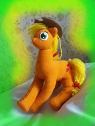 Size: 640x853 | Tagged: safe, artist:tielgar, imported from derpibooru, applejack, earth pony, pony, female, irl, photo, plushie, solo