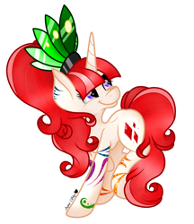 Size: 2016x2336 | Tagged: safe, artist:aquasky987, imported from derpibooru, oc, oc only, pony, unicorn, horn, simple background, slim, smiling, tattoo, unicorn oc, white background