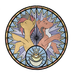 Size: 3000x3000 | Tagged: safe, artist:xsadi, imported from derpibooru, fox, pony, simple background, stained glass, transparent background