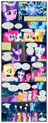 Size: 612x1552 | Tagged: safe, artist:newbiespud, edit, edited screencap, imported from derpibooru, screencap, applejack, fluttershy, pinkie pie, rainbow dash, rarity, spike, tree of harmony, twilight sparkle, alicorn, dragon, earth pony, pegasus, pony, unicorn, comic:friendship is dragons, princess twilight sparkle (episode), ..., comic, dialogue, element of magic, female, male, mane seven, mane six, mare, screencap comic, twilight sparkle (alicorn)