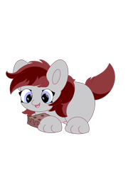 Size: 1080x1441 | Tagged: safe, artist:sodapop sprays, imported from derpibooru, oc, oc:skyfire lumia, pony, wolf, wolf pony, bricc, brownie, happy, simple background, solo, transparent background