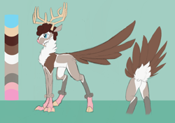 Size: 2388x1668 | Tagged: artist needed, source needed, safe, imported from derpibooru, oc, oc:fluffy peryton, deer, deer pony, original species, peryton, butt, plot, solo