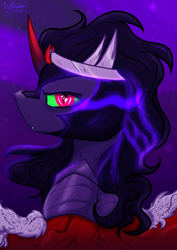 Size: 2480x3508 | Tagged: safe, artist:tizhonolulu, imported from derpibooru, king sombra, pony, unicorn, male, solo, stallion, the crystal empire 10th anniversary