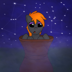 Size: 2048x2048 | Tagged: safe, artist:hardrock, imported from derpibooru, oc, oc only, pegasus, pony, constellation, fog, solo