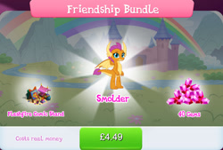 Size: 1263x854 | Tagged: safe, imported from derpibooru, flashfire, smolder, dragon, bundle, bush, claws, comic, costs real money, dragoness, english, female, gameloft, gem, horns, my little pony: magic princess, numbers, pencil, river, sale, solo, solo focus, spread wings, stream, text, water, wings
