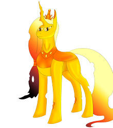 Size: 1500x1706 | Tagged: safe, artist:silverfan, imported from derpibooru, oc, oc only, changeling, changeling queen, changeling queen oc, female, goldling, mare, simple background, solo, transparent background