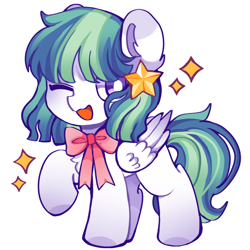 Size: 1080x1080 | Tagged: safe, imported from derpibooru, oc, oc only, oc:rangle blush, pegasus, pony, female, simple background, smiling, solo, stars, white background