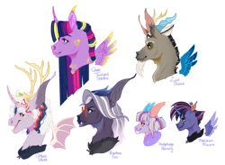 Size: 640x469 | Tagged: safe, artist:qatsby, imported from derpibooru, discord, twilight sparkle, oc, draconequus, hybrid, discolight, family, female, interspecies offspring, male, name, offspring, parent:discord, parent:twilight sparkle, parents:discolight, shipping, simple background, straight, transparent background