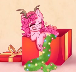 Size: 1209x1135 | Tagged: safe, artist:galaxy swirl, imported from derpibooru, pinkie pie, earth pony, pony, box, cute, diapinkes, pony in a box, solo