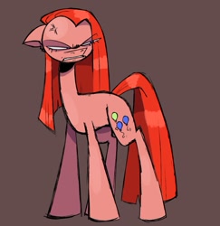 Size: 741x761 | Tagged: safe, artist:visceraswrath, imported from derpibooru, pinkie pie, pony, angry, cross-popping veins, ears back, emanata, eye clipping through hair, eyebrows, eyebrows visible through hair, frown, gritted teeth, pinkamena diane pie, solo, squint, teeth