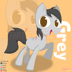 Size: 1280x1280 | Tagged: safe, artist:thatonebronytwt, imported from derpibooru, oc, oc only, earth pony, art, ibispaint x, orange background, simple background, solo, watermark, zoom layer