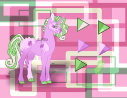 Size: 1280x983 | Tagged: safe, artist:selenavivacity, imported from derpibooru, oc, oc only, oc:allium dragonfly, dracony, hybrid, abstract background, coat markings, colored ears, colored hooves, colored pupils, fangs, interspecies offspring, magic, magic aura, offspring, parent:spike, parent:sweetie belle, parents:spikebelle, reference sheet, shadow, signature, solo