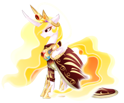 Size: 6000x5027 | Tagged: safe, artist:harmonicdreemur1308, imported from derpibooru, nightmare star, princess celestia, alicorn, pony, female, jewelry, regalia, simple background, solo, transparent background