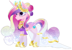 Size: 4740x3319 | Tagged: safe, artist:harmonicdreemur1308, imported from derpibooru, princess cadance, alicorn, pony, alternate universe, female, jewelry, regalia, simple background, solo, transparent background