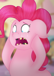 Size: 2507x3541 | Tagged: safe, artist:viviandpurplevivi, imported from derpibooru, pinkie pie, earth pony, pony, cavity, crying, female, open mouth, solo