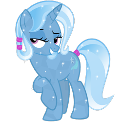 Size: 1000x1000 | Tagged: safe, artist:the smiling pony, imported from derpibooru, trixie, crystal pony, pony, unicorn, .svg available, crystal trixie, crystallized, grin, lidded eyes, looking at you, simple background, smiling, solo, sparkles, svg, the crystal empire 10th anniversary, transparent background, vector