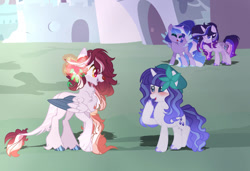 Size: 1081x739 | Tagged: safe, artist:arcticwindsbases, artist:dreamybae, artist:nocturnal-moonlight, artist:selenavivacity, imported from derpibooru, oc, oc only, alicorn, draconequus, unicorn, alicorn oc, base used, beret, blushing, colored hooves, colored wings, draconequus oc, ethereal mane, female, flower, flower in hair, hat, horn, male, mare, oc x oc, shadow, shipping, sparkly mane, story included, straight, unicorn oc, wings