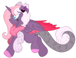 Size: 1948x1480 | Tagged: safe, artist:existencecosmos188, imported from derpibooru, oc, oc only, alicorn, draconequus, hybrid, pony, alicorn oc, draconequus oc, horn, simple background, solo, transparent background, wings