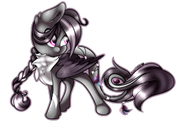 Size: 2401x1709 | Tagged: safe, alternate version, artist:aquasky987, imported from derpibooru, oc, oc only, pegasus, pony, background removed, braid, chest fluff, female, mare, pegasus oc, simple background, solo, transparent background, wings